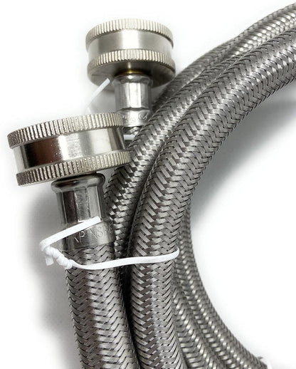 Premium Stainless Steel 4ft Washing Machine Hoses Burst Proof Leak Proof 2 Pack for Hot Cold Water