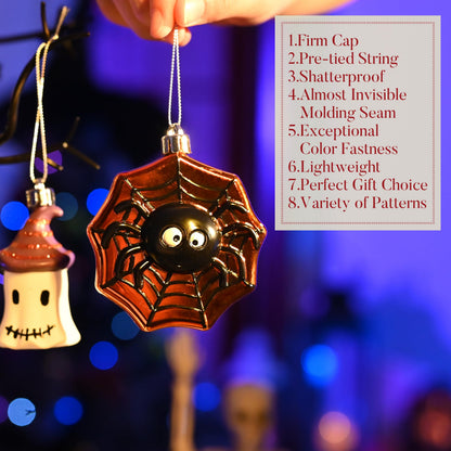 Valery Madelyn Halloween Decorations Value Bundle (2 Items), 26 Inch Halloween Wreath & 12ct Halloween Ornaments Tree Decorations for Holiday Party Indoor Home Decor