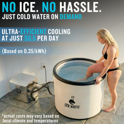 Diveblast Cold Plunge Tub With Water Chiller, Pump and Filter - Low Consumption 2/3 HP Cold Plunge Chiller - Cools Water Down to 39°F