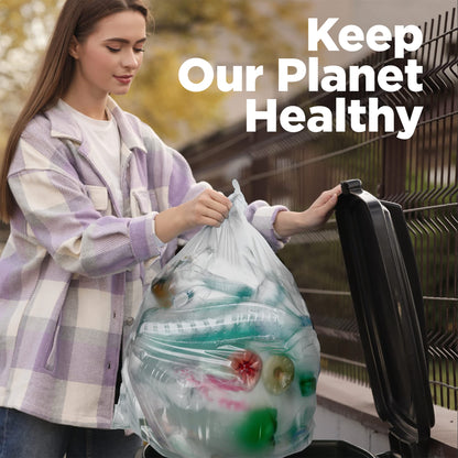 ToughBag 55 Gallon Clear Trash Bags (150 COUNT) – Large Clear Trash Bags 55-60 Gallon Heavy Duty Can Liners - Made in USA