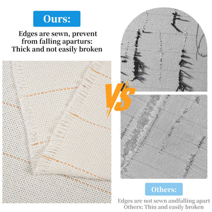 40"x200" Tufting Cloth with Marked Lines, Monks Cloth Large Overlocking Rug Tufting Fabric for Punch Needle, DIY Tuft Making