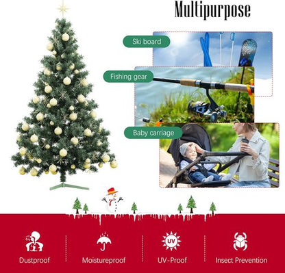 Cosy Family 9 ft Christmas Tree Storage Bag - Durable Extra Large Holiday Tree Bag with Reinforced Handles & Dual Zippers | Red