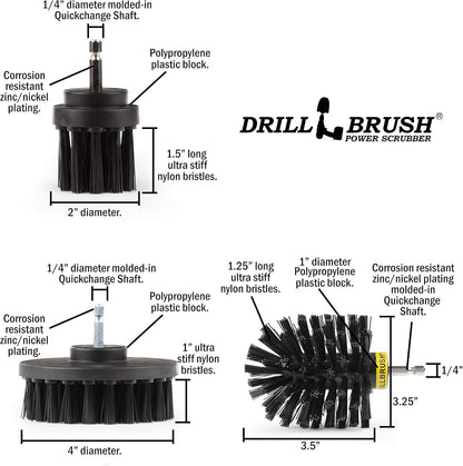 3 Set Safe Wire Brush Alternative - Ultra Stiff Nylon Bristle Scrubbing Brushes - Piece Grill Cleaning - Griddle