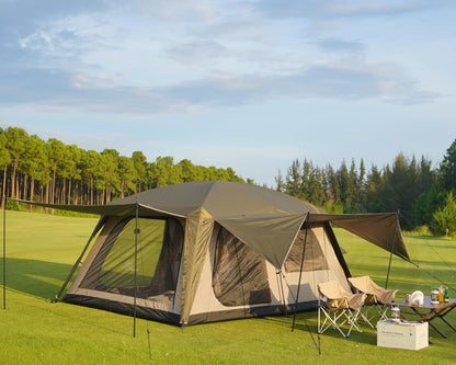 Vidalido 8-10 Person Camping Tent with 3 Door 2 Room Large Family Cabin Tents, Double Layer Waterproof Portable Glamping Tent, Big Tents for Outdoor Picnic Camping Hiking and Family Gathering