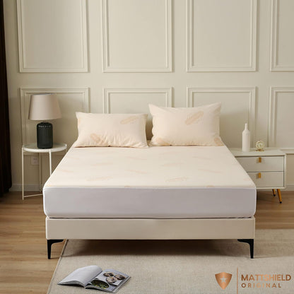 Deluxe Waterproof Organic Mattress Protector Twin - Certified Organic Cotton, Breathable Mattress Pad Cover