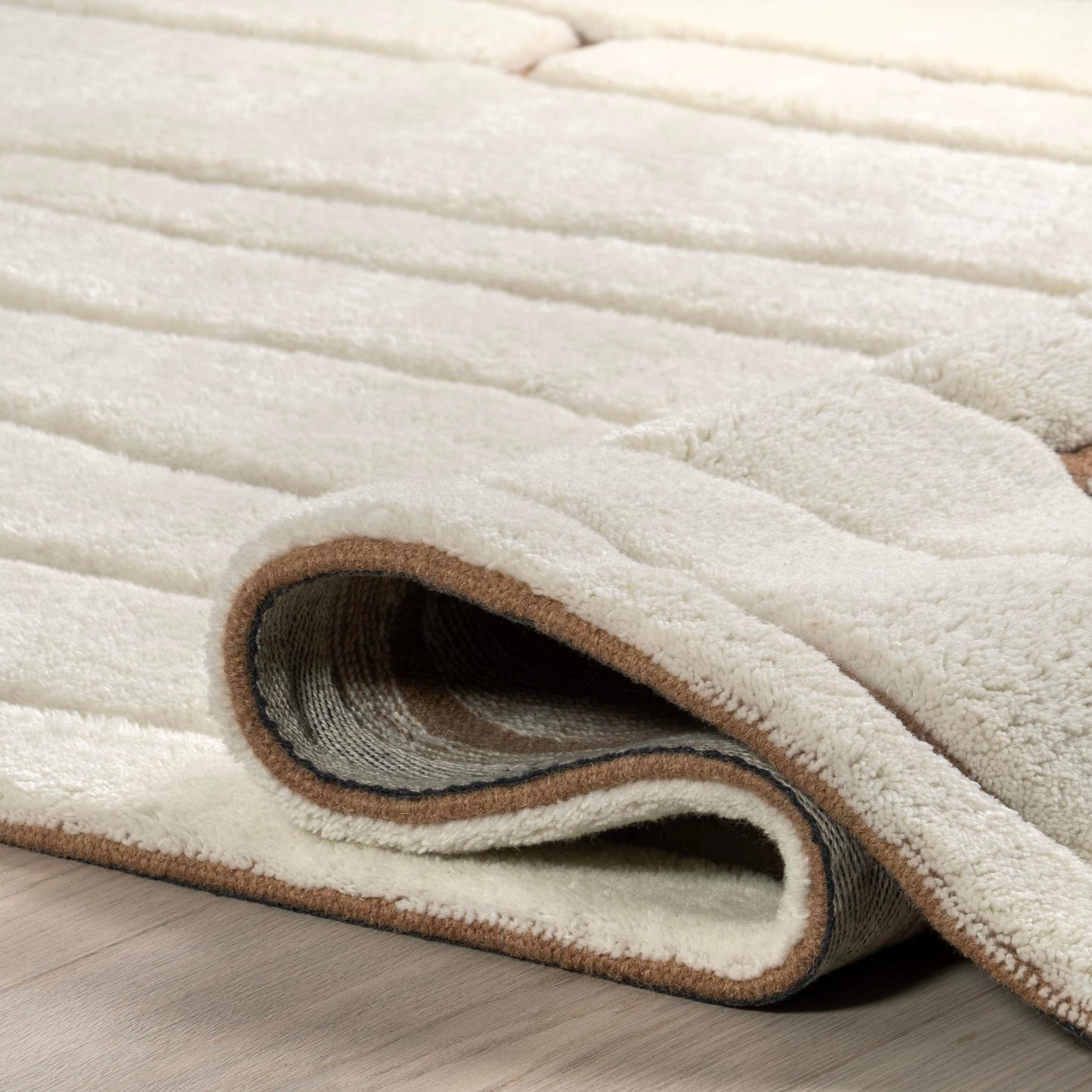 Rugs USA Nazco Cream, 6' x 9', Handmade, Abstract, New Zealand Wool, Soft and Cozy, High Traffic, Stain Resistant, Easy Clean, Durable Runner for Bedroom, Living Room, Dining, Den, Foyer