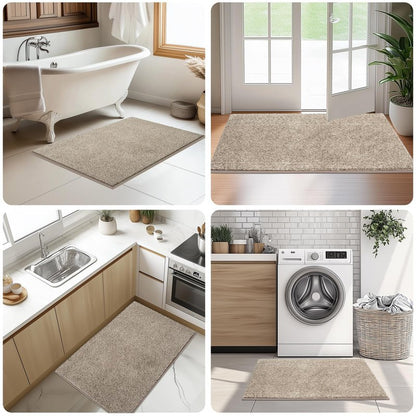 DOMUSTEX Washable Kitchen Rug 24" x 82" / 60cm x 210cm, Non Slip Kitchen Mat for Floor, Absorbent Indoor Entryway Runner Rug for Hallway, Laundry, Bathroom, Bedroom (Roll Packing)