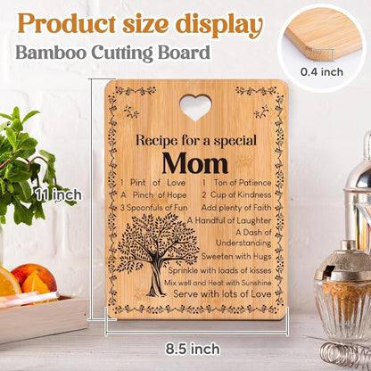 Gifts for Mom: Birthday Gifts with Warm Words 'Recipe for a Special Mom', Cutting Board 11 × 8.5× 0.4 inches