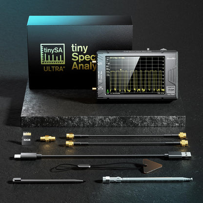SeeSii TinySA Ultra+ ZS406 Spectrum Analyzer with 50W Attenuator, 4.0 Inch 100kHz to 5.4GHz Handheld Tiny Frequency Analyzer with 32Gb Card,100kHz to 800MHz MF/HF/VHF UHF Input, 2025 Upgraded