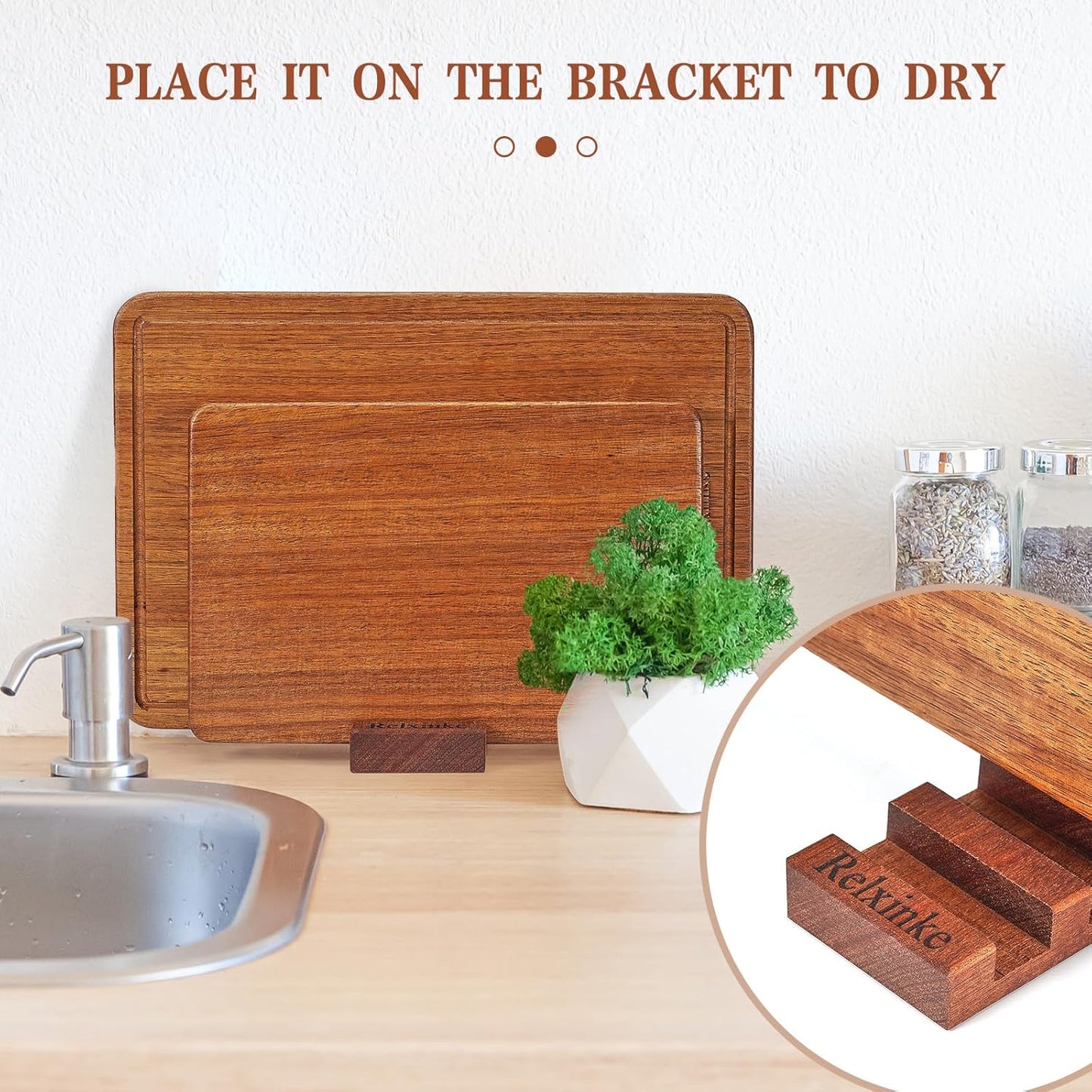 14 9.5 Inch Solid Teak Wood Cutting Board One Piece Non Glued Thick Crack Resistant Wooden Chopping Board