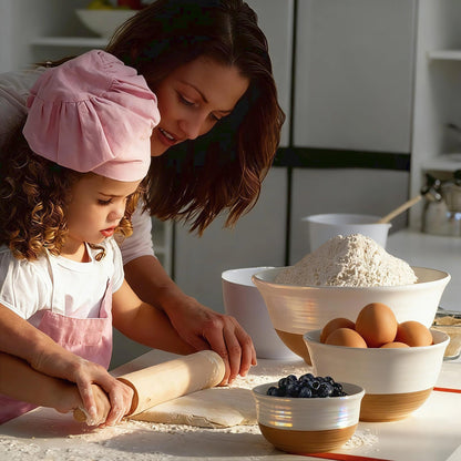 HASENSE Ceramic Mixing Bowls, Large Serving Salad Pasta Bowls Set, 2.1/1.0/0.5 Qt for Entertaining, White Nesting Batter Bowls for Prepping Baking, Dishwasher Microwave Safe, Set of 3