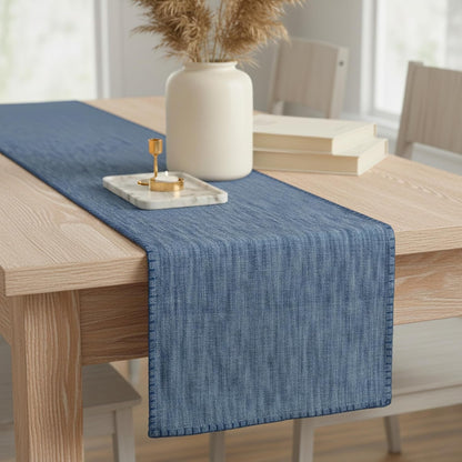 14"x48" Coffee Table Runner Modern Kitchen Cotton Table Cloth Strip with Decorative Stitched Edge Dresser Scarf Dining