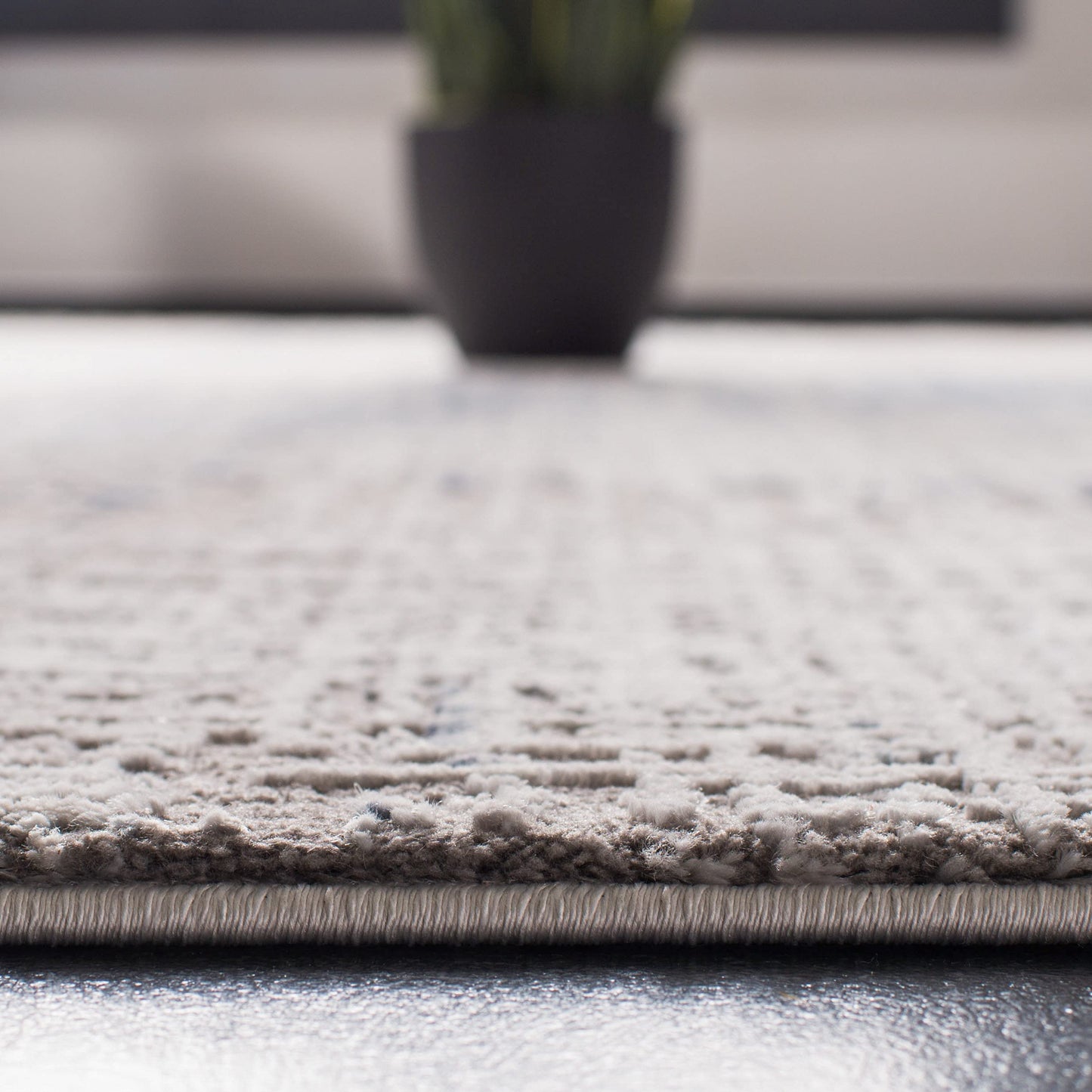 SAFAVIEH Craft Collection Area Rug - 10'6" x 14', Grey & Blue, Modern Abstract Design, Non-Shedding & Easy Care, Ideal for High Traffic Areas in Living Room, Bedroom (CFT874F)