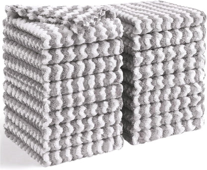 18 Pack No-lint,10 10 inches, Homaxy Kitchen Dish Cloths, Ultra Soft and Absorbent Dish Towels, Reusable Fast Drying