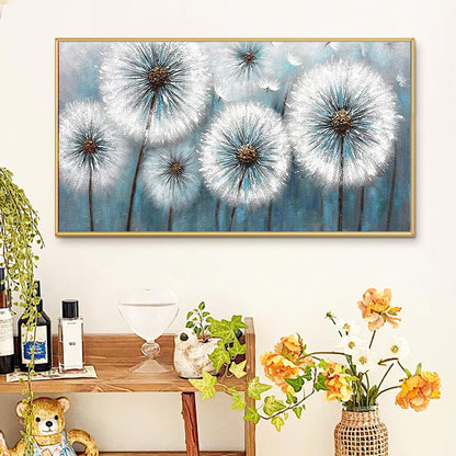 YALKIN Square 5D Diamond Painting Kits for Adults, Dandelion Large Diamond Art Kits Full Drill Diamond Painting Kit for Adult Beginners, DIY Crystal Picture Art for Home Wall Decor 40x70CM/15.8x27.6in