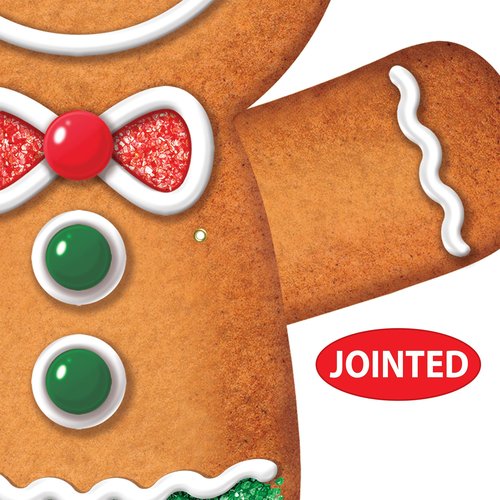 Beistle Jointed Gingerbread Man, 3’- Christmas Wall Decorations, Unique Gingerbread House Décor for Holiday Parties, Winter Wonderland Seasonal Accent for Homes and Classrooms