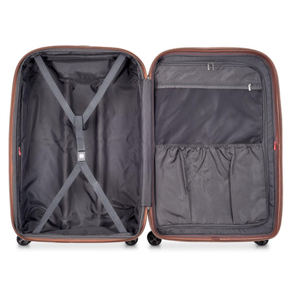DELSEY PARIS Carrousel Hardside Expandable Luggage with Spinner Wheels, Navy, Checked-Large 28 Inch