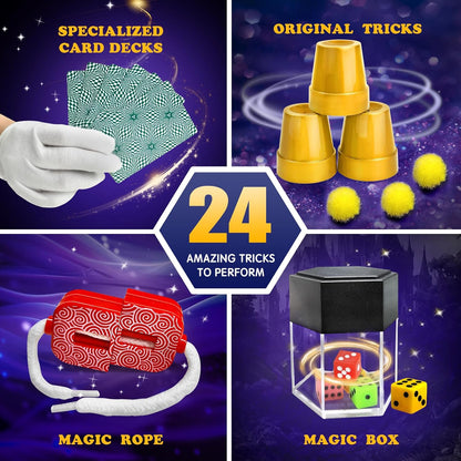 Magic Set Advent Calendar 2025 - Engaging Tricks & STEM Toys for Kids Aged 8-12 | Perfect Christmas Gift