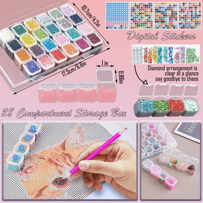 NLXCXUCY 244Pcs Diamond Art Accessories Kit All-Inclusive Diamond Painting Tool Set with A3 Diamond Painting Light Pad,Diamond Art Sealer Glue, Diamond Correction Pens, Storage Box for DIY Craft