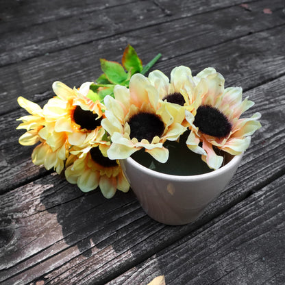 Pack of 4 FLOFARE Round Floral Foam Blocks for Fresh and Artificial Flowers, Each (8" X 1.4"), Dry & Wet Green Flower Foam for Flower Arrangements and Florist Supplies