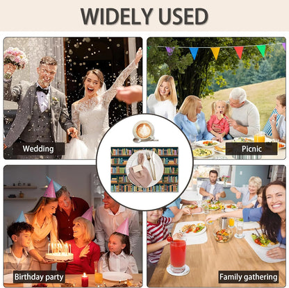 Set 6,Library 12x18 Inch Bookshelf Placemats of Book Place Mats Heat Resistant Washable Non-Slip Table Mats for Party