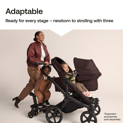 Bugaboo Donkey 6 Sibling Seat – Complete Second Seat Kit for Side-by-Side Double Stroller Conversion, Reversible & Reclining Toddler Seat with Sun Canopy – Heritage Black