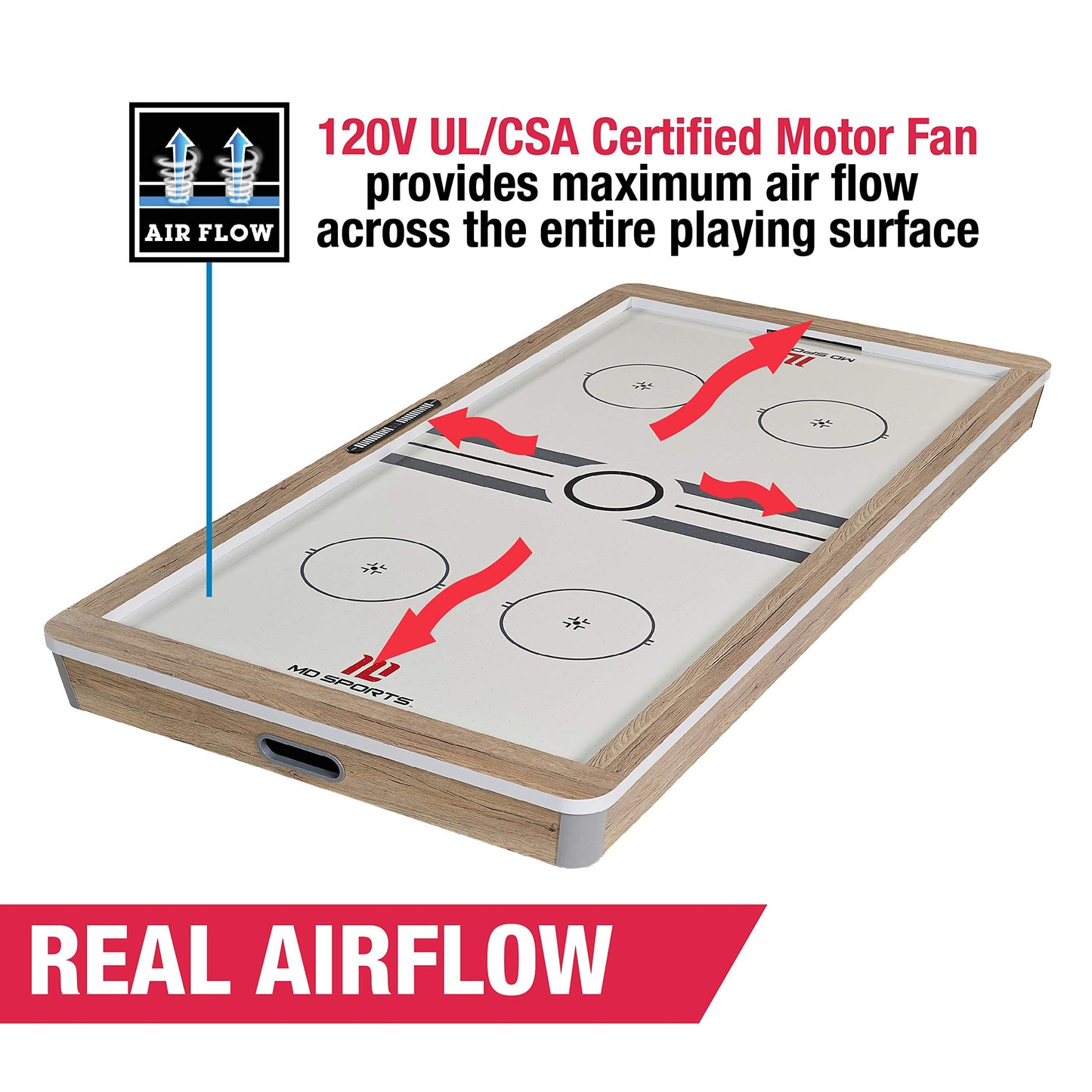 MD Sports 7' Hinsdale Air Powered Hockey Table with Pusher and Puck Set