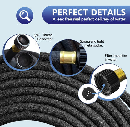 100 1/2 100 (100 Soaker Hose FT for Garden Beds, Rubber Garden Soaker Hoses FT with Connectors, Drip Irrigation