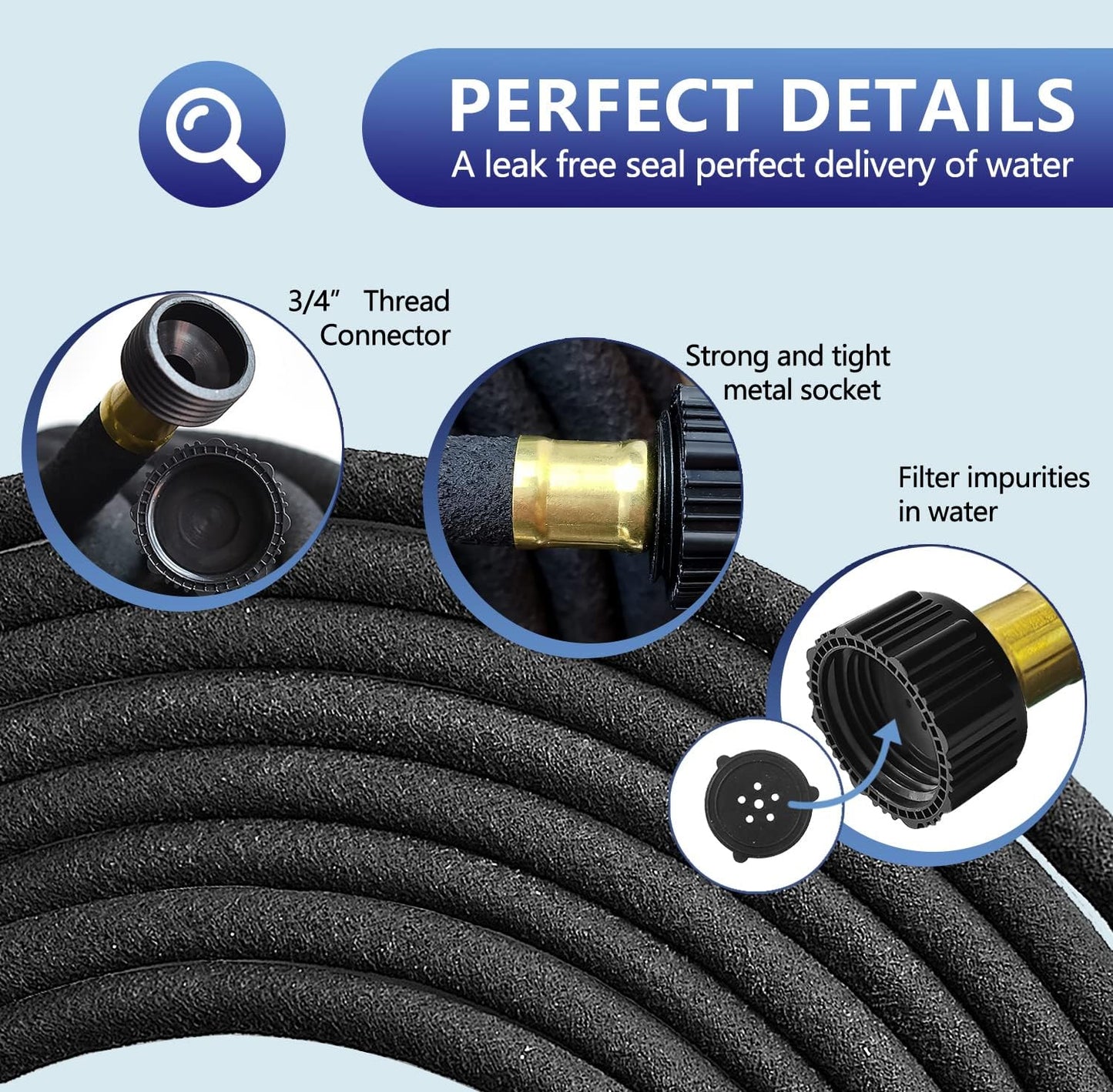 2 Pack 25 1/2 50 Yard(2 Pack 25 Soaker Hose FT for Garden Bed, Rubber Garden Soaker Hoses FT, Drip Irrigation Watering