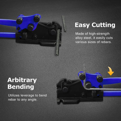 LOSCHEN Manual Rebar Cutter and Bender,for Construction Site and Home-use,Removable Rebar Shears, Rebar Bending Machine, Bending and Cutting Rebar up to 5/8 Inch (Blue)