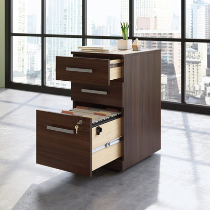 OfficeWorks by Sauder Affirm 3 Drawer Mobile File, Noble Elm Finish