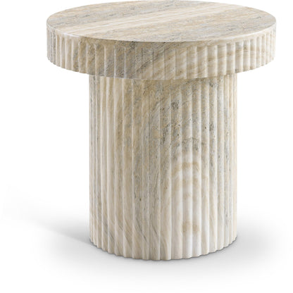 Meridian Furniture Legatto Travertine Indoor/Outdoor Concrete End Table