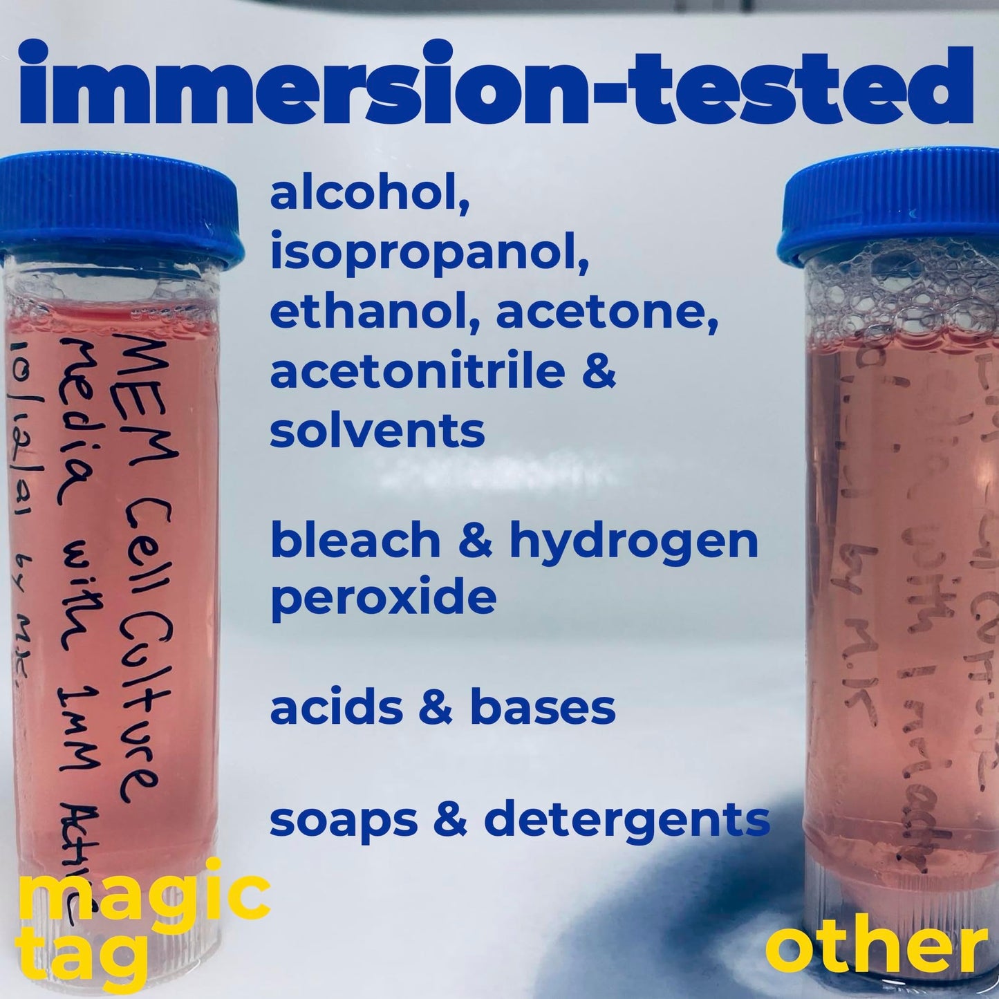 MAGIC TAG ALCOHOL & CHEMICAL RESISTANT, UV-Proof, Fine Point (3 Pack) | Universal Lab, Industrial, Professional Labeling on Glass, Plastic, Metal & Wet Surfaces