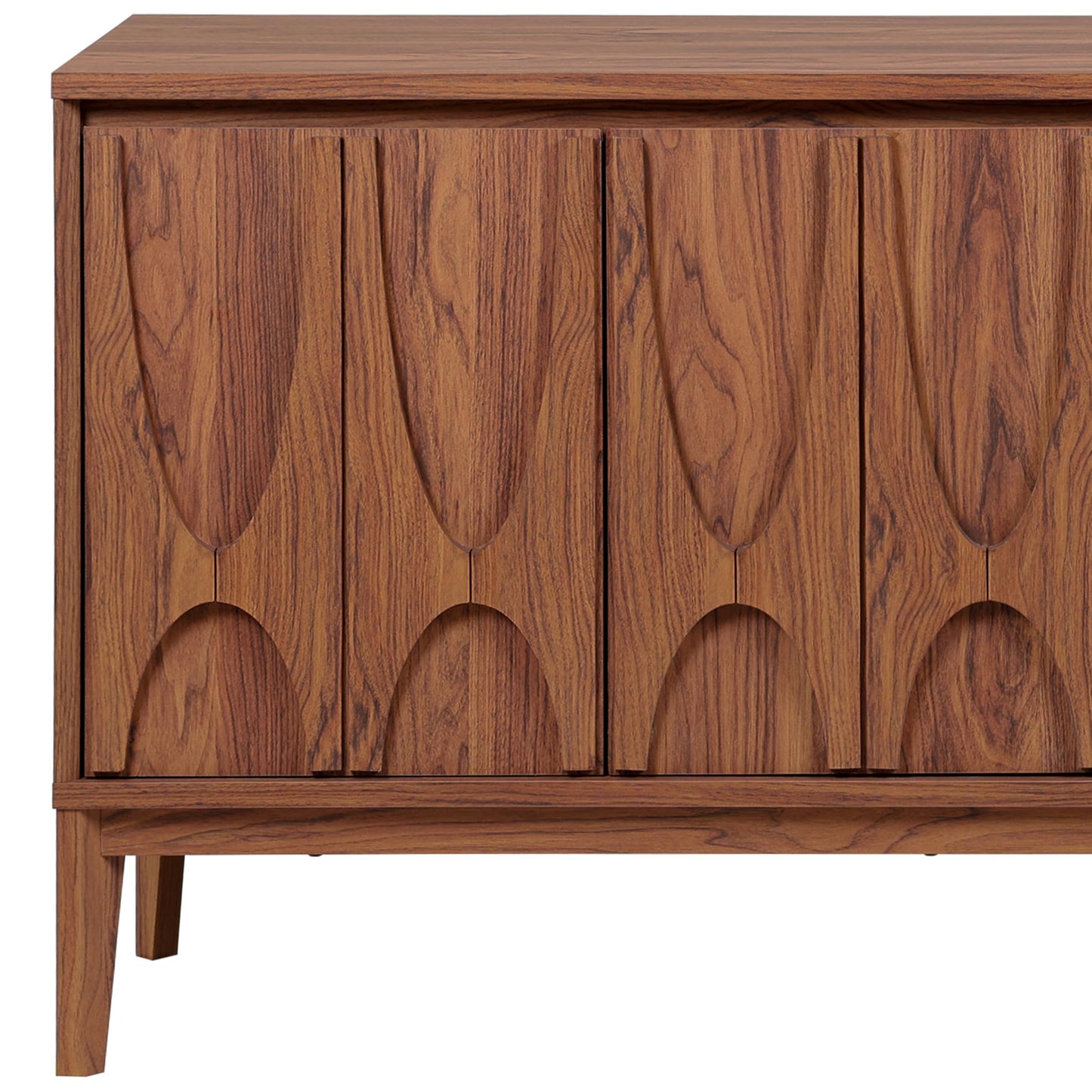 SAFAVIEH Home Collection - Sibyl Walnut Sideboard Media Stand, Fits up to 70" Flatscreen TV, 4 Doors with Interior Storage (MED9645A)