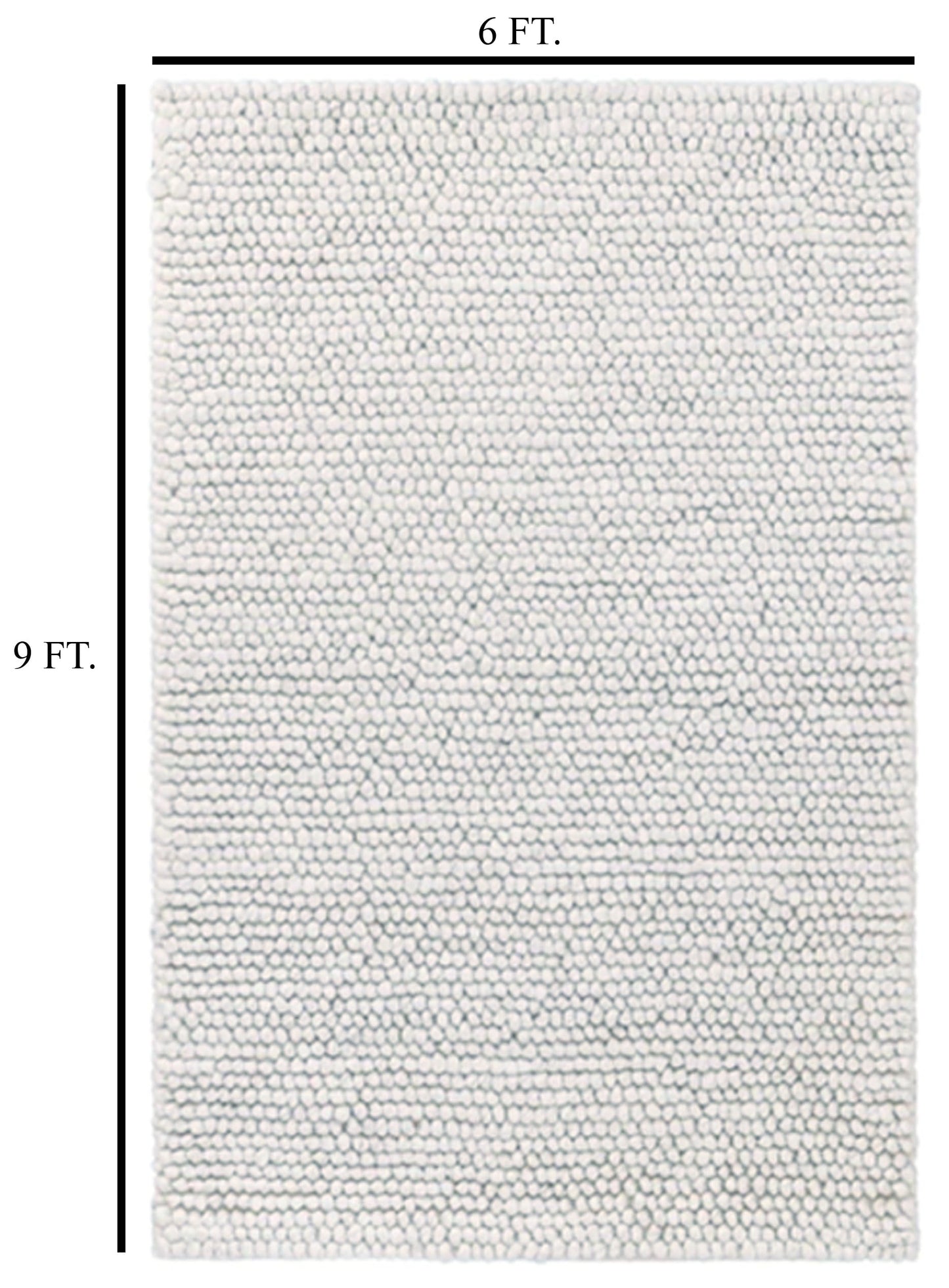 S & L Homes Wool Cotton Hand Woven Chunky Knit Popcorn Rug - Ivory Contemporary Area Rug for Living Room Bedroom (6' x 9' - Ivory)
