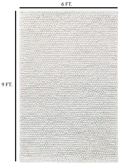 S & L Homes Wool Cotton Hand Woven Chunky Knit Popcorn Rug - Ivory Contemporary Area Rug for Living Room Bedroom (6' x 9' - Ivory)