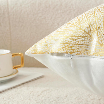 TAOSON Pack 4,Gold 18 18 Inch S01414 of Geometric Home Decorative Throw Pillow Covers Gold Foil Pillow Covers Square