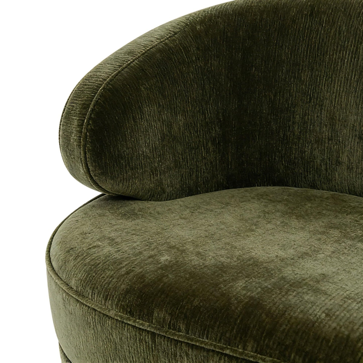 SAFAVIEH Couture - Primrose Curved Sofa - Olive Green Chenille Upholstery - Ideal for Living Room, Family Room, 89.4" W x 44" D x 33" H (SFV4715G)