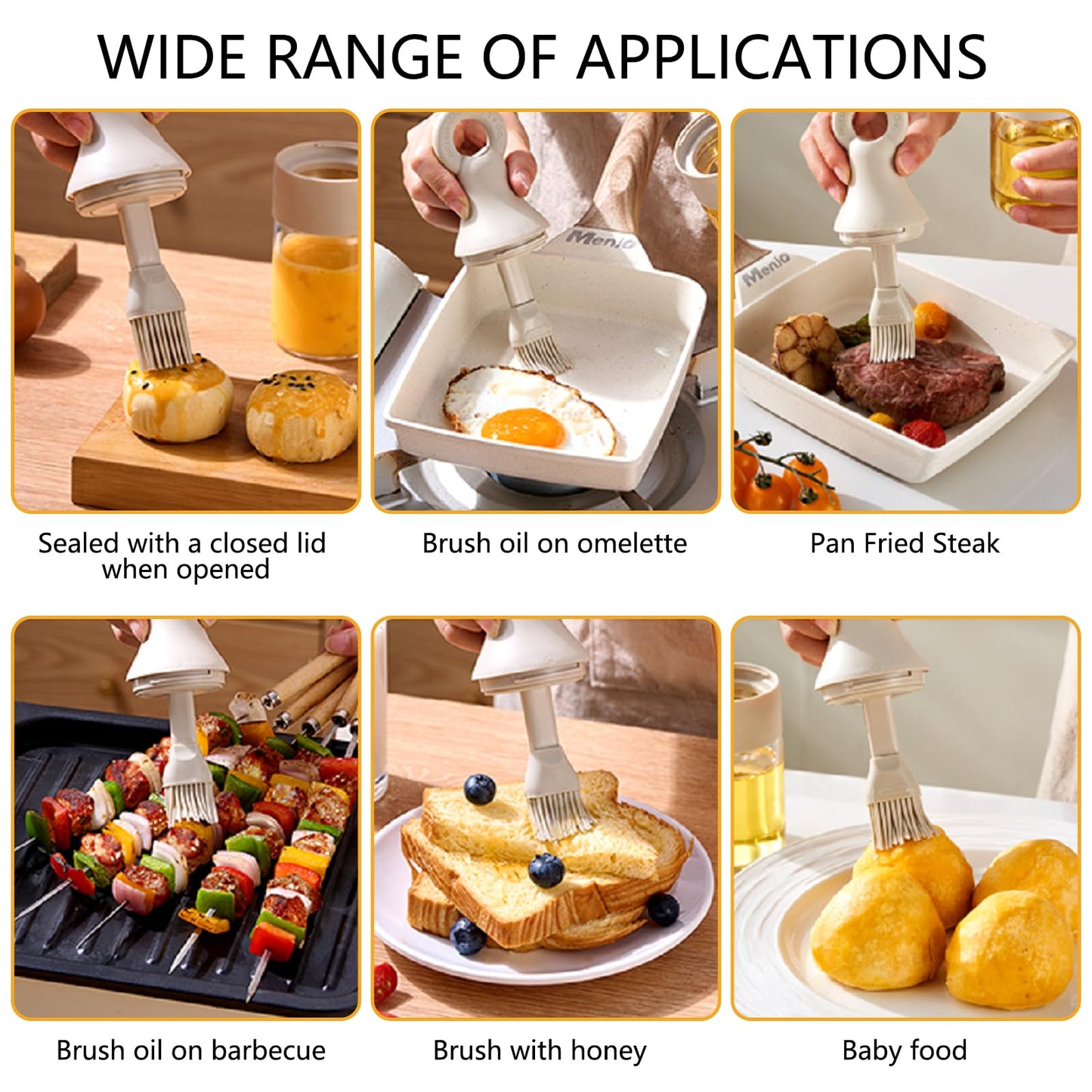 QQC 2 in 1 Oil Dispenser Bottle with Silicone Brush - 150ml/5.07oz Borosilicate Glass Basting Brush for BBQ, Grilling, Easy Kitchen & Outdoor Cooking