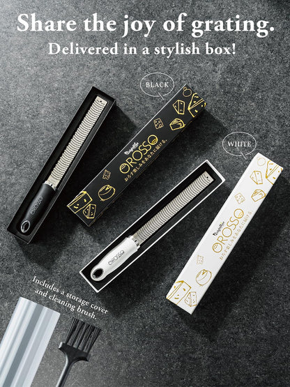 OROSSO Grater, Lemon Zester Cheese Grater, Cheese Shavings, Parme Cheese, Ginger, Garlic, Zester Grater (black)