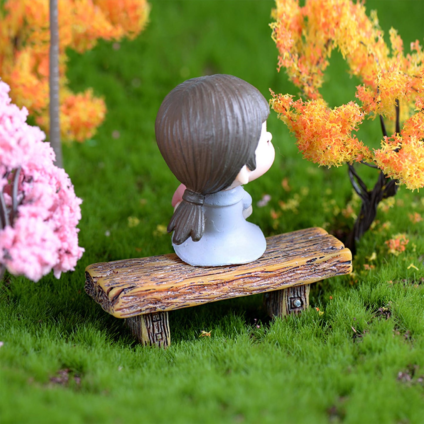 Cayway 17 PCS Miniature Garden Ornaments, Miniature Garden Table and Chairs Set, Fairy Garden Ornaments for Garden Home Micro Landscape Decoration