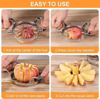 12 Apple Slicer with Blades Extra Large Heavy Duty Stainless Steel Apple Corer, Dishwasher Safe Easy to Use Sharp Apple