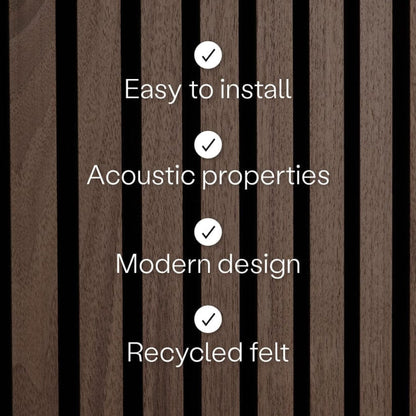 WVH Luxury American Walnut Acoustic Slat Wood Wall Panels, Measures 118.11" x 25.20", Premium Finish, Interior Decor for Walls & Ceilings, Noise Cancelling & Sound Absorbing for Home & Office, 2pcs