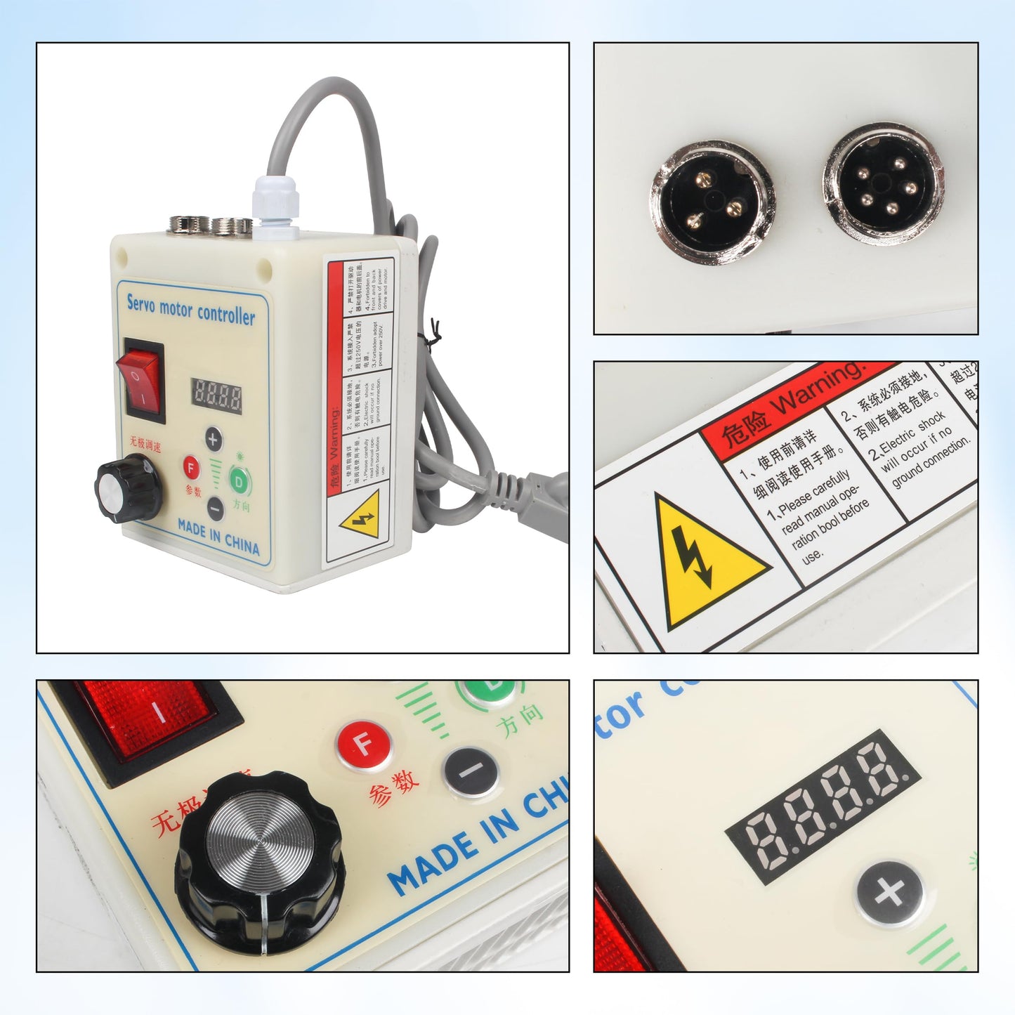 RATTMMOTOR 550W Permanent Magnet DC Brushless Servo Motor 200-7000RPM 1.85N.m+Servo Motor Speed Controller for Woodworking Machine/Lathe/Drilling and Tapping Machine/Reducer/Belt Sander (110V)