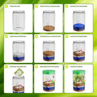 Dan&Darci Light-Up Terrarium Kit for Kids - STEM Science Kit - Educational DIY Toy for Boys & Girls - Birthday Gift - Craft Project Idea for Ages 6 7 8 9 10 11 12 Year Old - Craft for Boys