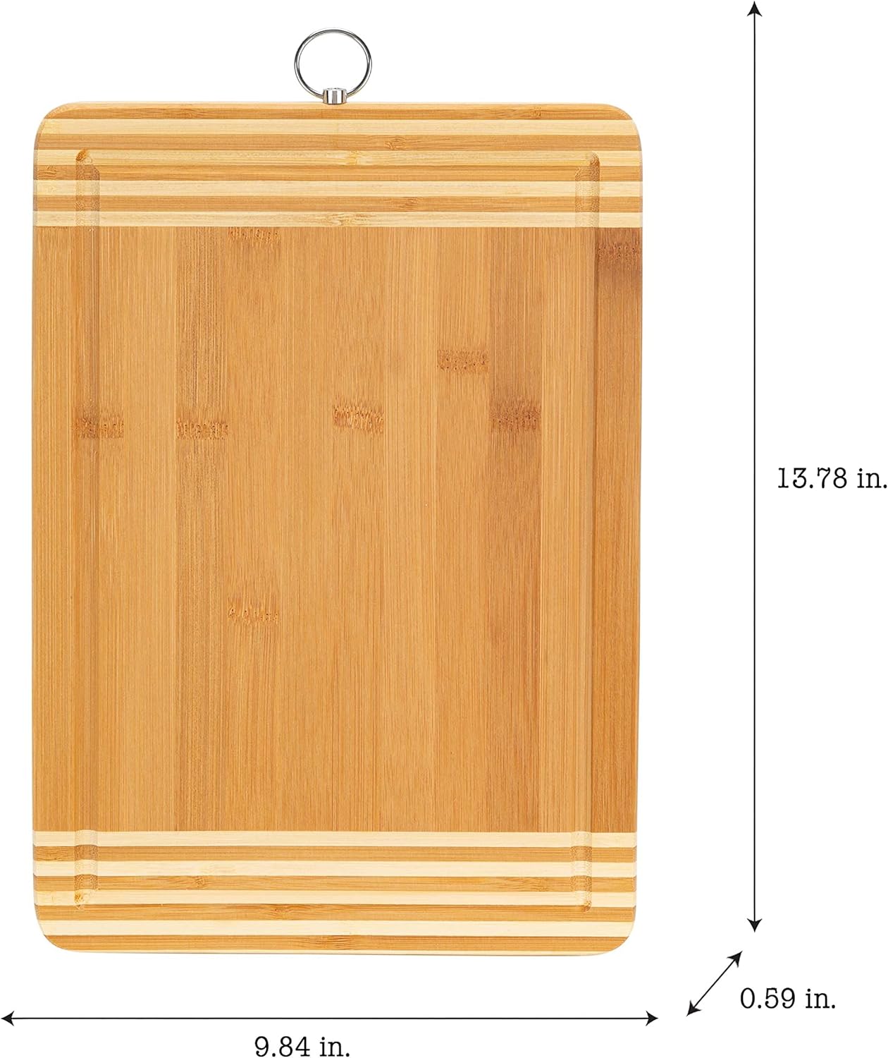 Kitchen Details Bamboo Cutting Board, Large Dual Sided Ultra Thick Cut Resistant with Drip Edge