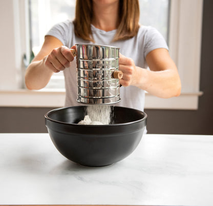 Nordic Ware Flour Sifter, 3-Cup Stainless Steel Flour Sifter, Rotary Design, Baking Accessories For Sifting Dry Ingredients & Powdered Sugar