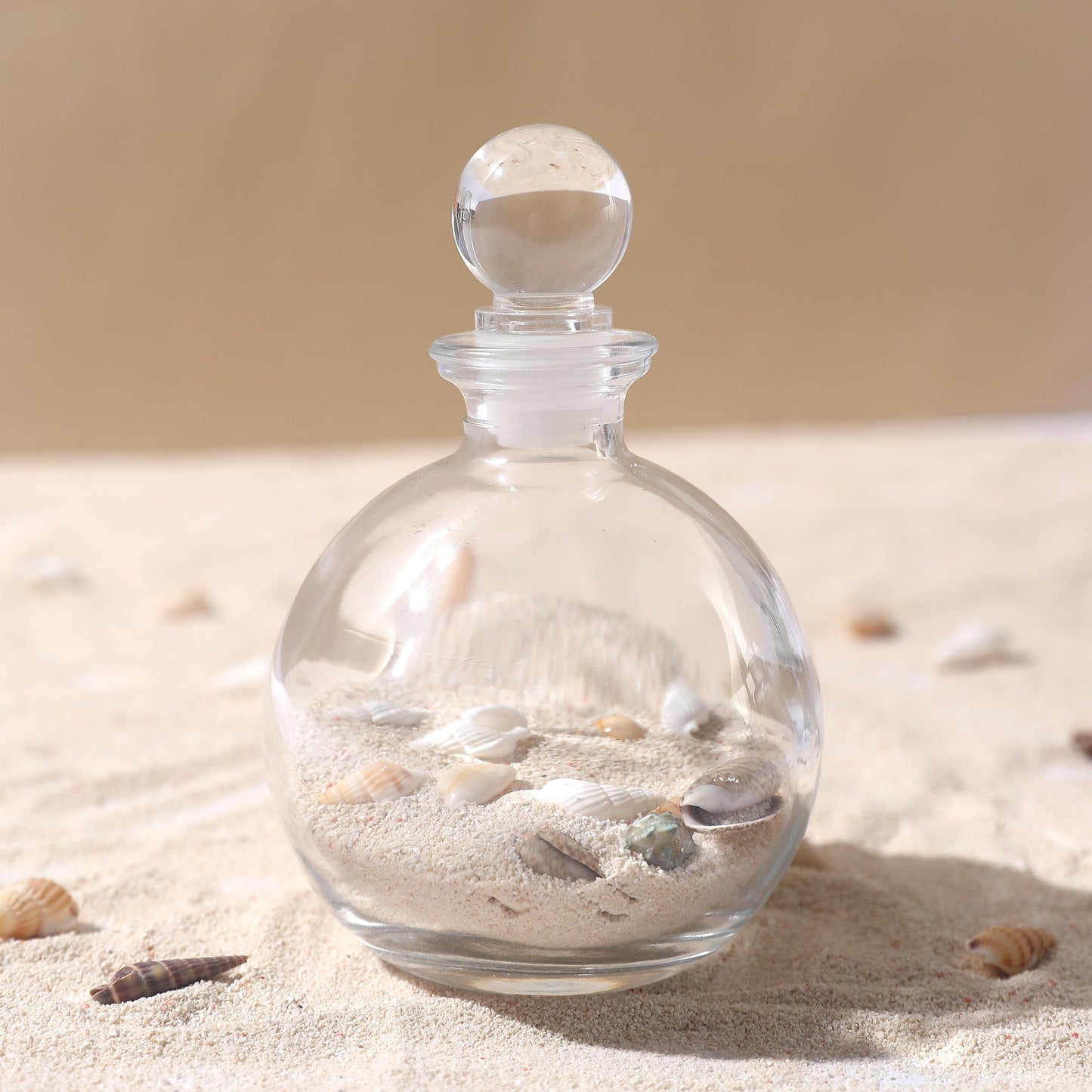 Magic Season Decorative Glass Bottles - 9 fl oz. Potion Bottles (2 Sets w/Glass Stoppers)