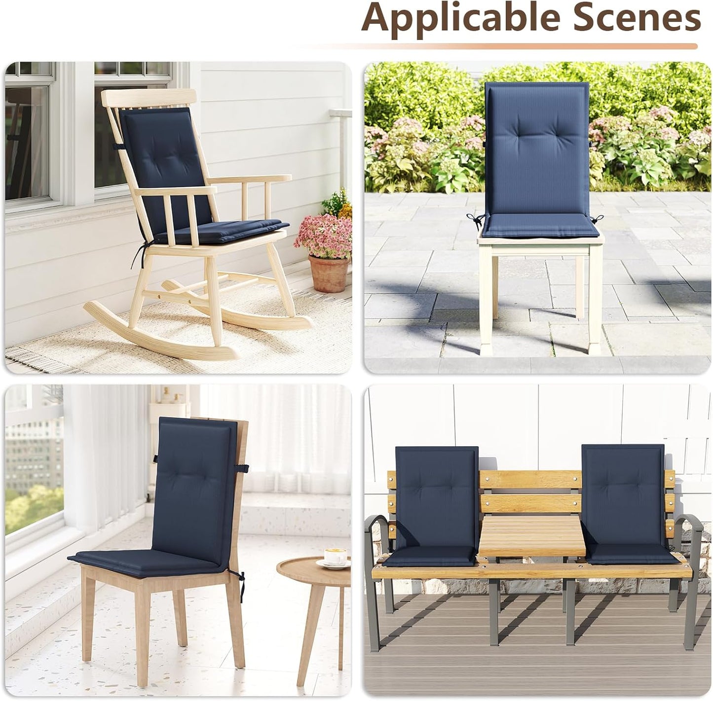 18" 42" 1.5", Set 1 C-Hopetree Indoor High Back Rocking Chair Cushions for Glider and Swivel Rocker, Outdoor