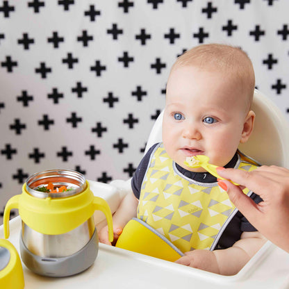 b.box Insulated Food Jar with Spork for Toddlers | Easy Open Container | Stainless Steel, 5hrs+ of Perfect Temperatures | Dishwasher Safe, BPA Free (Blue Slate, 11 oz)
